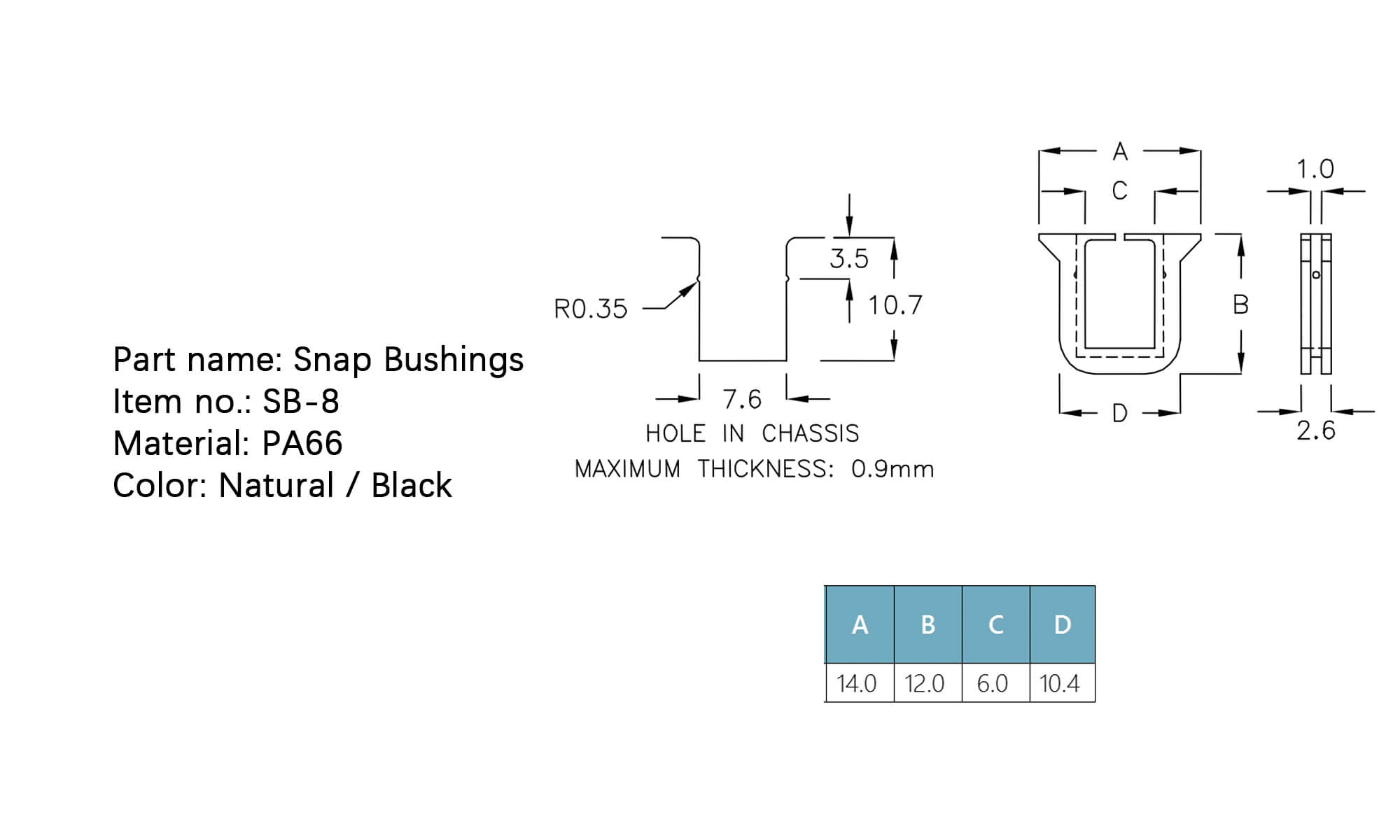 Snap Bushings SB-8